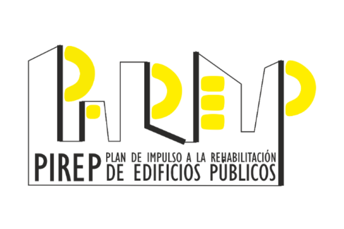 logotipo, programa, pirep, rehabilitación, edificios, públicos