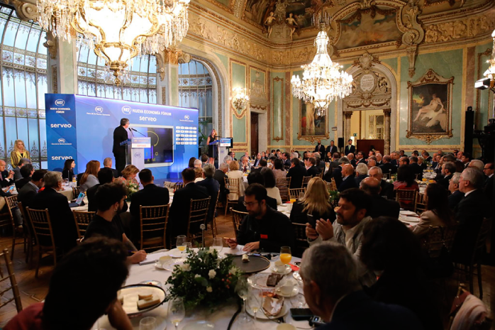 La ministra de Transportes, Movilidad y Agenda Urbana, Raquel Sánchez, durante su intervención en el Desayuno informativo Nueva Economía Fórum