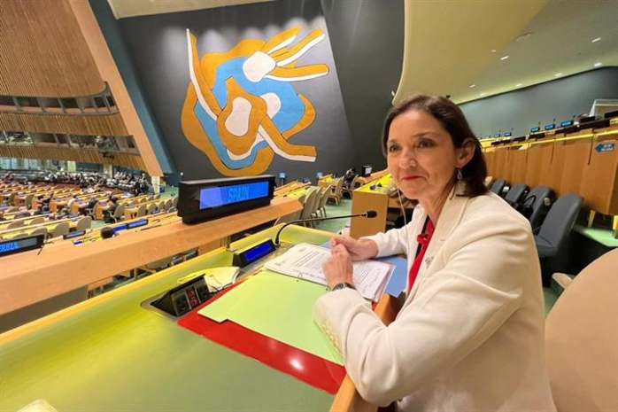 La ministra de Industria, Comercio y Turismo, Reyes Maroto, en la ONU