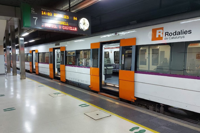 Andén del servicio ferroviario de Rodalies