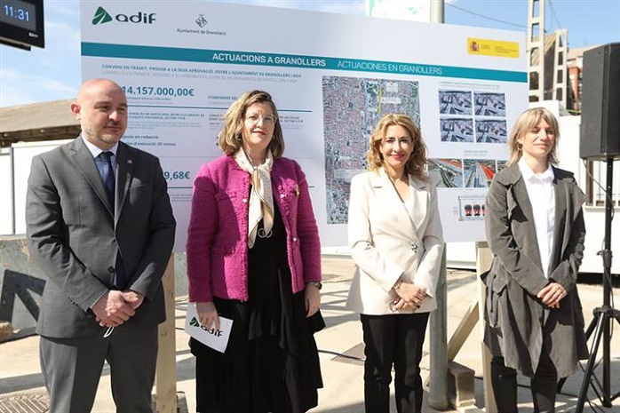 La ministra de Transportes, Movilidad y Agenda Urbana, Raquel Sánchez, durante el evento de presentación de inversiones ferroviarias en la zona del Vallès