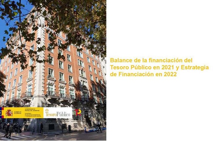 Portada del balance de la financiación del Tesoro Público en 2021 y Estrategia de Financiación en 2022