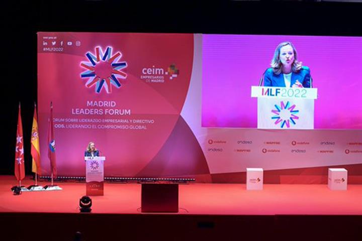 Nadia Calviño interviene en el Madrid Leaders Forum