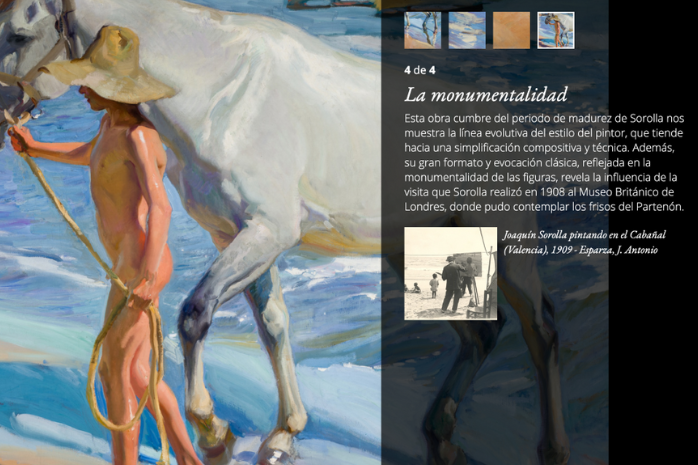 detalle de las visitas virtuales con un cuadro de Sorolla