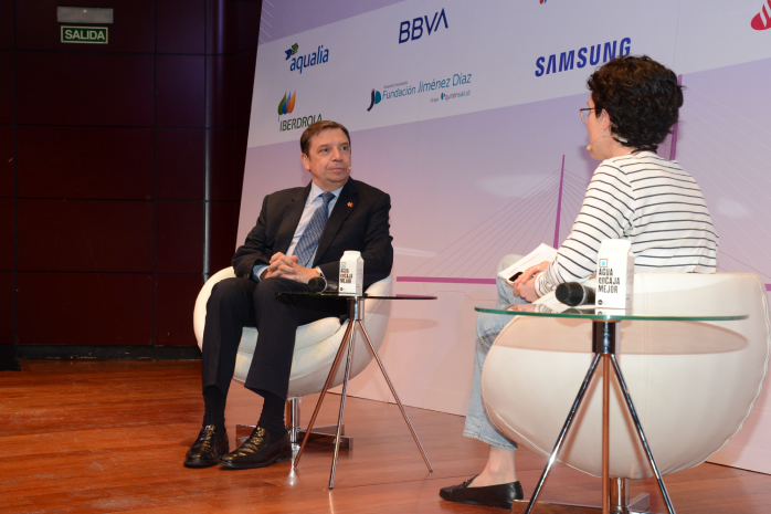 El ministro de Agricultura, Pesca y Alimentación, Luis Planas, durante su intervención en el foro de debate 'Los fondos europeos de recuperación: Así va a cambiar España', organizado por elDiario.es