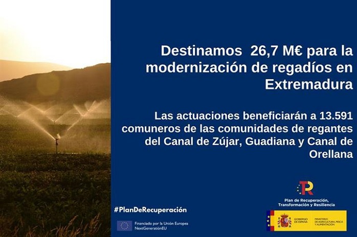 Plan para la modernización de regadíos en Extremadura