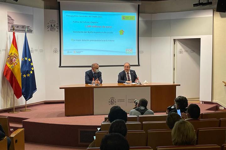 Presentación de los Presupuestos Generales del Estado 2022 del MInisterio de Cultura y Deporte