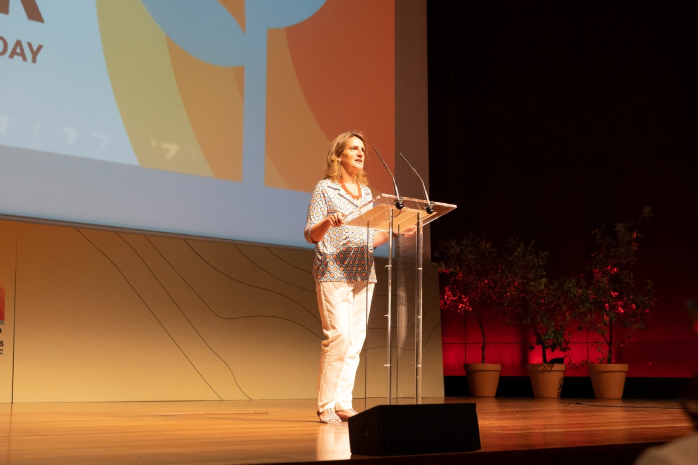  La vicepresidenta del Gobierno Teresa Ribera durante su intervención  La vicepresidenta del Gobierno, Teresa Ribera, durante su intervención en los actos del Día Mundial de la Lucha contra la Desertificación y la Sequía 2022