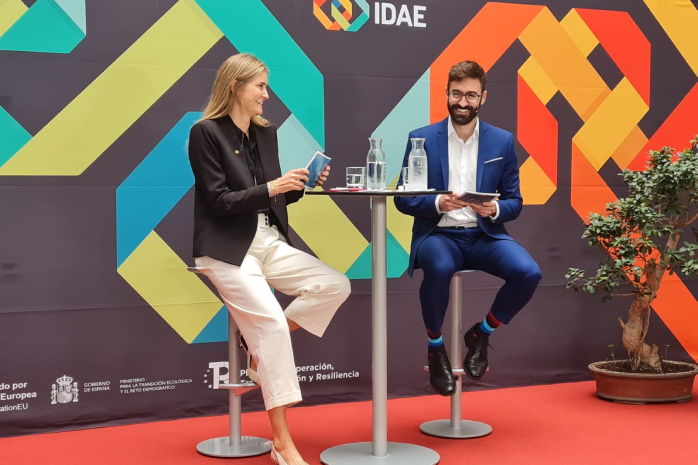 La secretaria de Estado de Energía, Sara Aagesen, durante la presentación  La secretaria de Estado de Energía, Sara Aagesen, y el director general de IDAE, Joan Groizard, durante la presentación de los resultados de la línea de ayudas