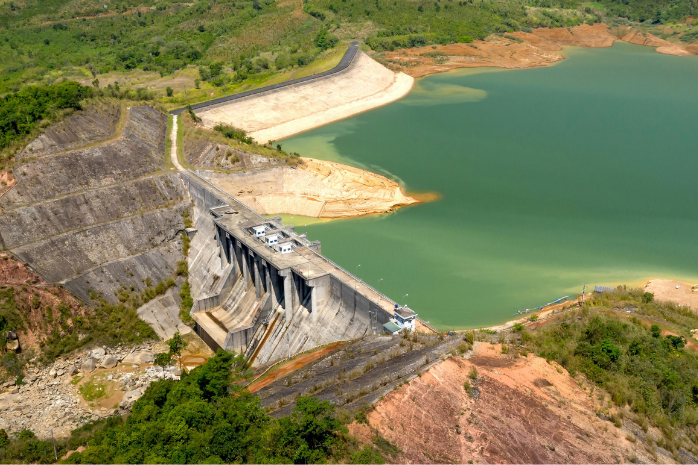 vista aérea de una presa