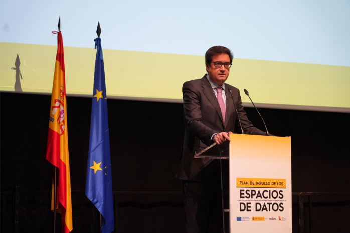 El ministro para la Transformación Digital y de la Función Pública, Óscar López, durante su intervención en el acto.