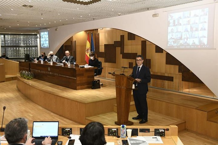 El ministro de la Presidencia, Félix Bolaños, presenta en el pleno del Consejo Económico y Social (CES) el Plan Anual Normativo de la Administración General del Estado para 2022