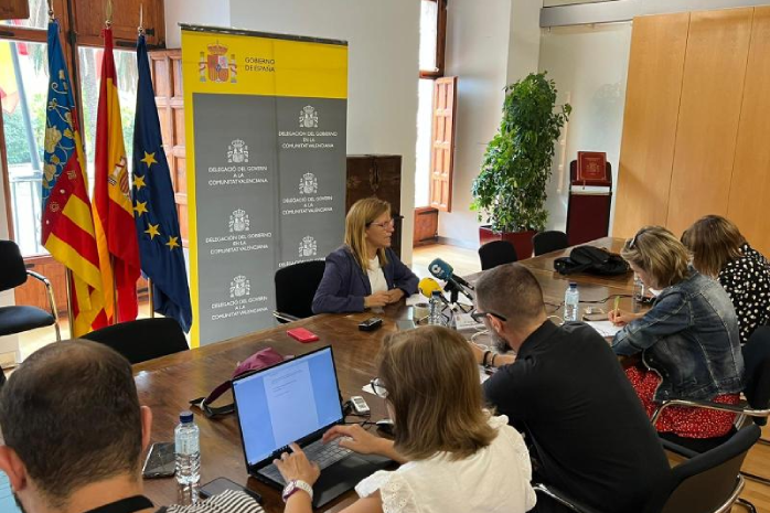 La delegada del Gobierno en la Comunitat Valenciana, Pilar Bernabé, en la rueda de prensa sobre la ejecución del Plan de Recuperación