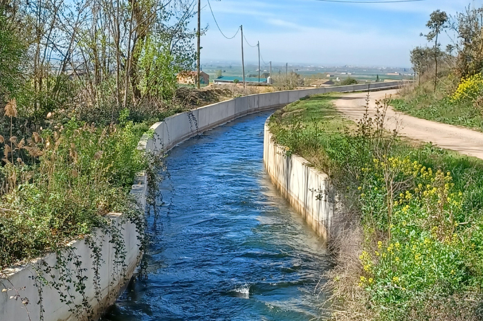 canal de riego en la zona de actuación 