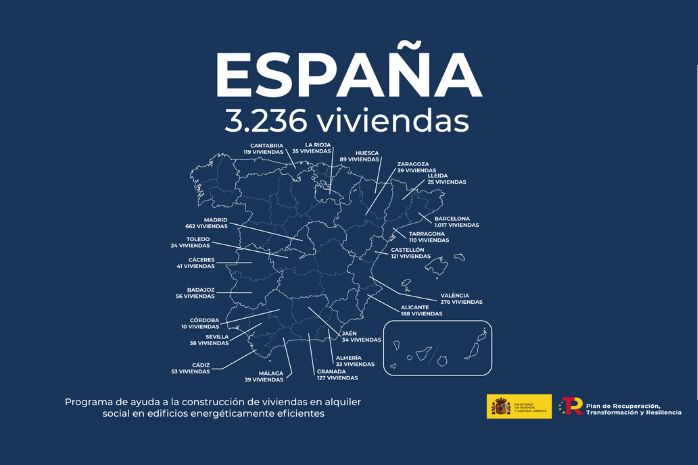 mapa de las viviendas que van a ser construidas o rehabilitadas