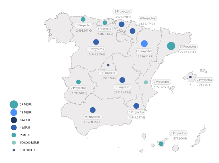 Mapa de proyectos de biogás