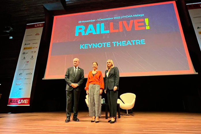  La ministra de Transportes, Movilidad y Agenda Urbana, Raquel Sánchez, en la feria Rail Live de Málaga  La ministra de Transportes, Movilidad y Agenda Urbana, Raquel Sánchez, en la feria Rail Live de Málaga